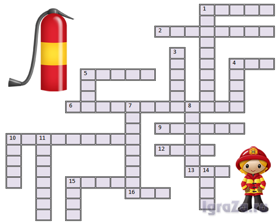 Crossword on OBJ "Fire in the apartment"